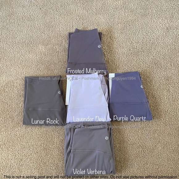 Lululemon Align Lavender Dew Color Comparisons